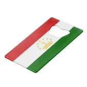 Flagge Tadschikistans Geldbeutel Flaschenöffner (Vorderseite Schrägansicht)