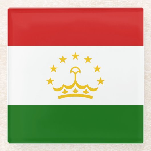 Flagge Tadschikistans Glasuntersetzer (Vorderseite)