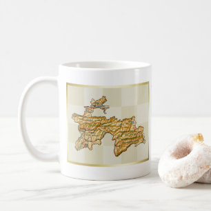 Flagge Tadschikistans + Karte Tasse