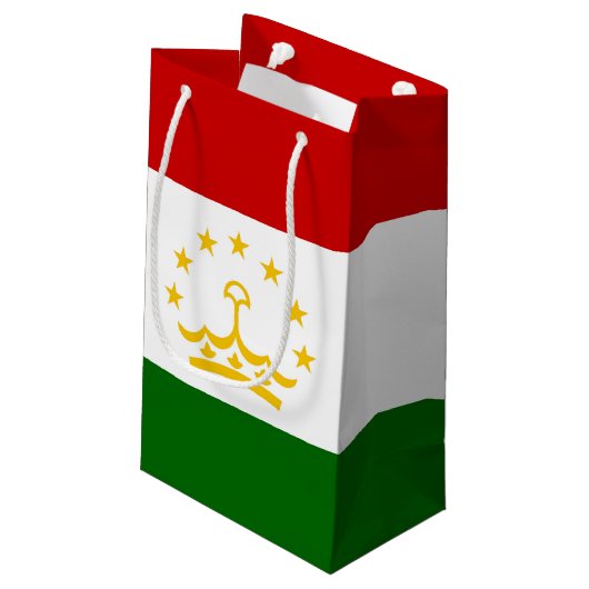 Flagge Tadschikistans Kleine Geschenktüte (Rückseite Schrägansicht)