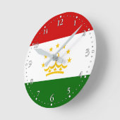 Flagge Tadschikistans Runde Wanduhr (Winkel)