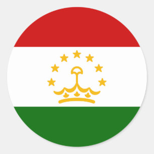 Flagge Tadschikistans Runder Aufkleber