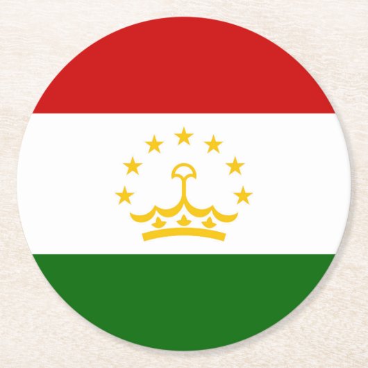 Flagge Tadschikistans Runder Pappuntersetzer (Vorderseite)
