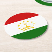 Flagge Tadschikistans Runder Pappuntersetzer (Angewinkelt)