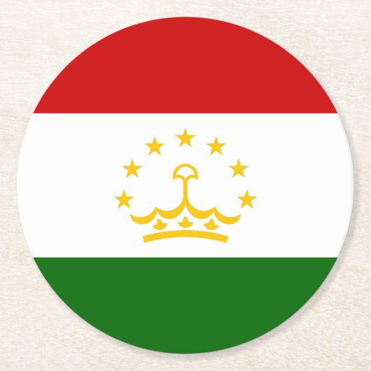 Flagge Tadschikistans Runder Pappuntersetzer (Vorderseite)