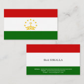 Flagge Tadschikistans Visitenkarte (Vorne/Hinten)