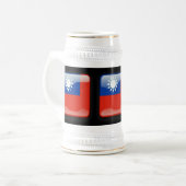 Flagge Taiwans Bierglas (Vorderseite Links)
