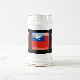 Flagge Taiwans Bierglas