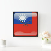 Flagge Taiwans Quadratische Wanduhr (Zuhause)