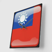 Flagge Taiwans Quadratische Wanduhr (Winkel)
