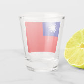 Flagge Taiwans Schnapsglas (Rückseite)