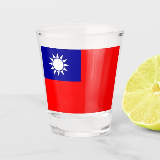 Flagge Taiwans Schnapsglas (Vorderseite)