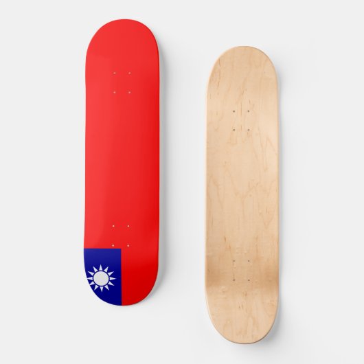 Flagge Taiwans Skateboard (Vorderseite)