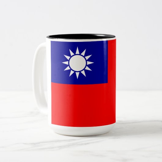 Flagge Taiwans Zweifarbige Tasse (Vorderseite Links)