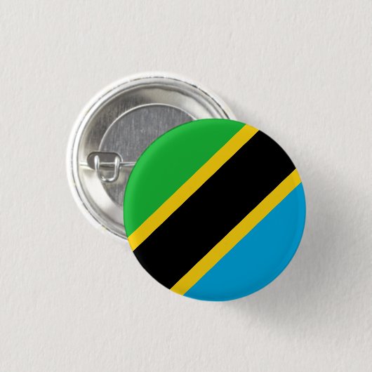 Flagge Tansanias Button (Vorne & Hinten)