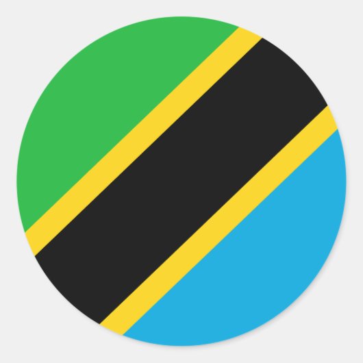 Flagge Tansanias Runder Aufkleber (Vorderseite)