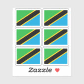 Flagge Tansanias - Sammlung Aufkleber (Blatt)