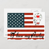 FLAGGE TDM LOVE MY HARLEY.png Postkarte (Vorne/Hinten)