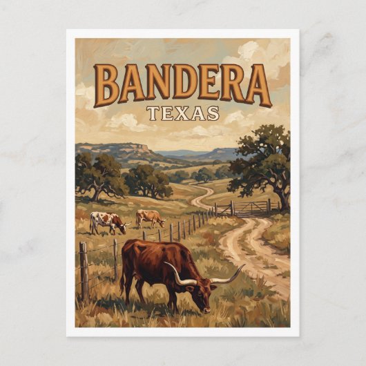 Flagge Texas Postkarte (Vorderseite)