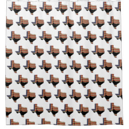 Flagge Texas US und Rohöl-Ölplattform Duschvorhang