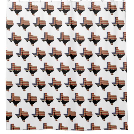 Flagge Texas US und Rohöl-Ölplattform Duschvorhang (Vorderseite)