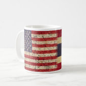 Flagge Thailands und Flagge der USA, thailändische Kaffeetasse (Vorderseite Links)