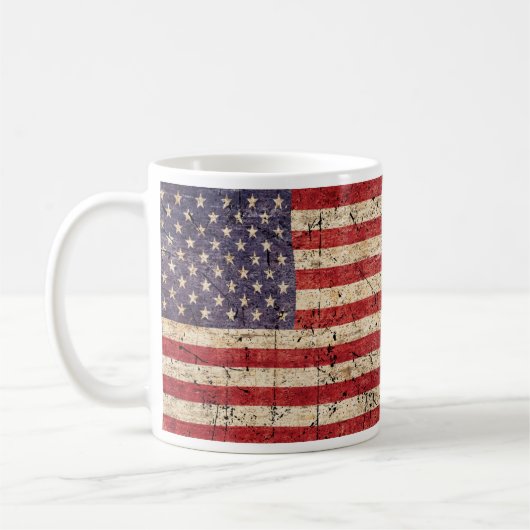Flagge Thailands und Flagge der USA, thailändische Kaffeetasse (Links)