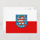 Flagge Thüringens Postkarte (Vorne/Hinten)