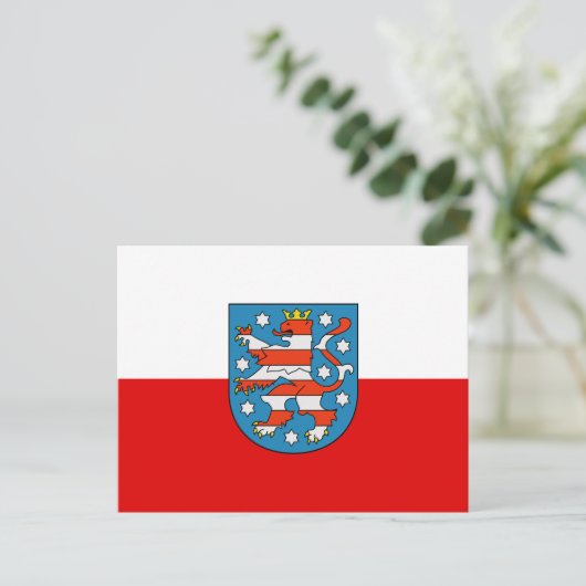 Flagge Thüringens Postkarte (Stehend Vorderseite)