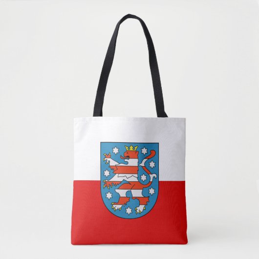 Flagge Thüringens Tote Tag Tasche (Vorderseite)