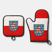 Flagge Thüringer Mauspad Ofenhandschuh & Topflappen-Set (Vorderseite)