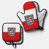 Flagge Thüringer Mauspad Ofenhandschuh & Topflappen-Set (Vorderseite/Rückseite)
