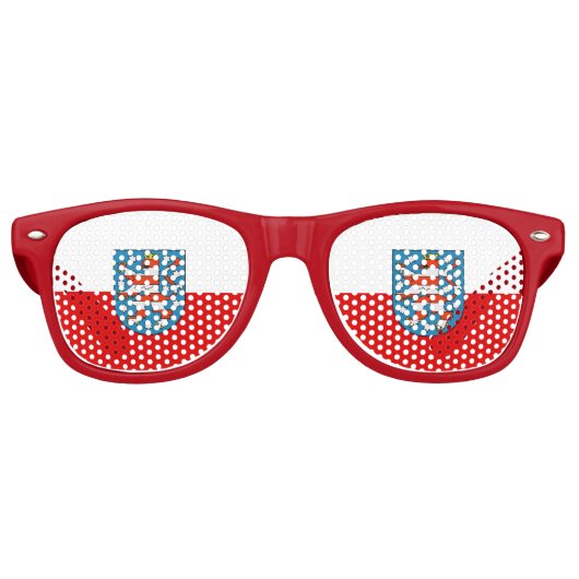 Flagge Thüringer Retro-Sonnenbrille Partybrille (Vorderseite)
