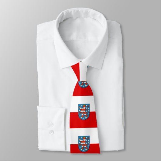 Flagge Thuringia Neck Tie Krawatte (Gebunden)