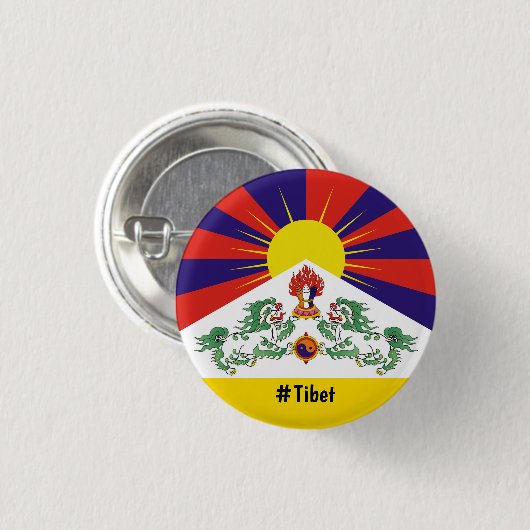 Flagge Tibet & Snow Lions - Der Himalaya Button (Vorne & Hinten)