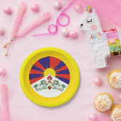 Flagge Tibet & Snow Lions - Der Himalaya Pappteller (Party)