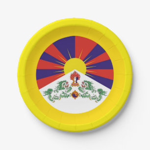 Flagge Tibet & Snow Lions - Der Himalaya Pappteller