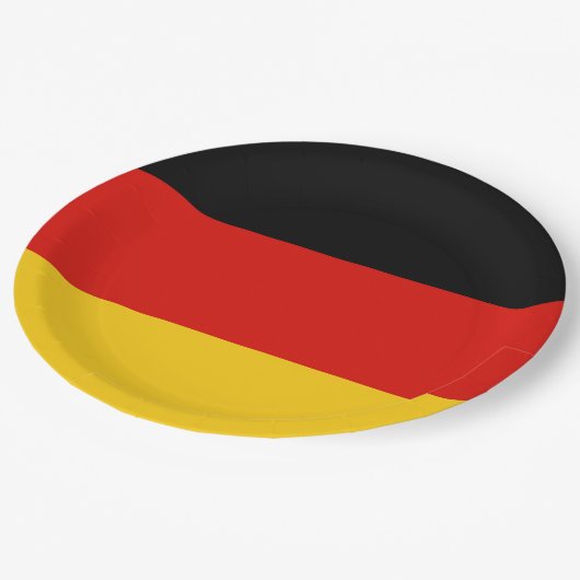 Flagge Trikolorisches Deutschland Pappteller (Schrägansicht)