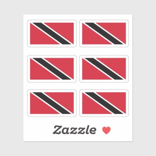 Flagge Trindadians und Tobagonisch (Trinbagonisch) Aufkleber (Blatt)