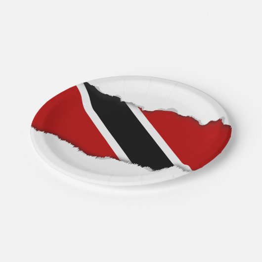 Flagge Trinidad und Tobago Pappteller (Schrägansicht)