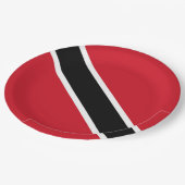 Flagge Trinidad und Tobago Pappteller (Schrägansicht)
