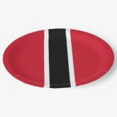 Flagge Trinidad und Tobago Pappteller (Schrägansicht)