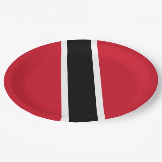 Flagge Trinidad und Tobago Pappteller (Schrägansicht)