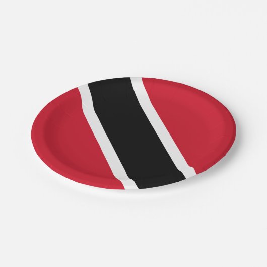 Flagge Trinidad und Tobago Pappteller (Schrägansicht)