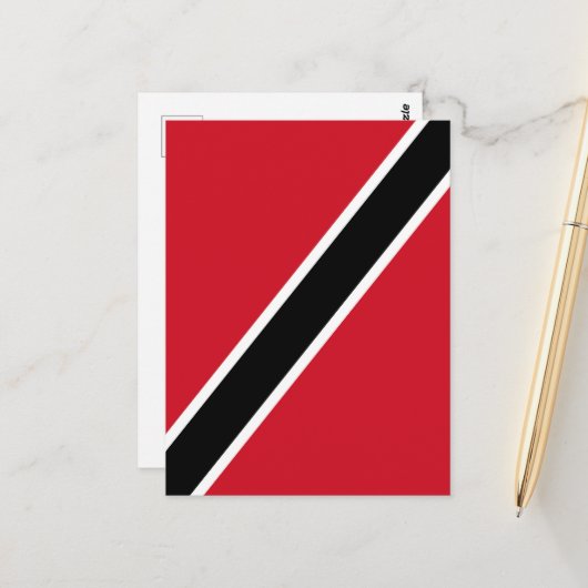 Flagge Trinidad und Tobago Postkarte (Vorderseite/Rückseite Beispiel)