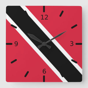 Flagge Trinidad und Tobago Quadratische Wanduhr