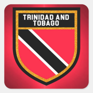 Flagge Trinidad und Tobago Quadratischer Aufkleber