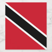 Flagge Trinidad und Tobago Weinetikett (Einzelnes Label)