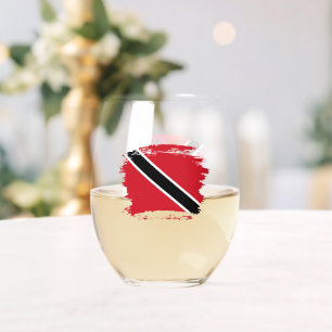 Flagge Trinidad und Tobago Weinglas Ohne Stiel