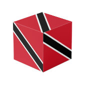 Flagge Trinidad und Tobago Würfel (Rückseite Schrägansicht)